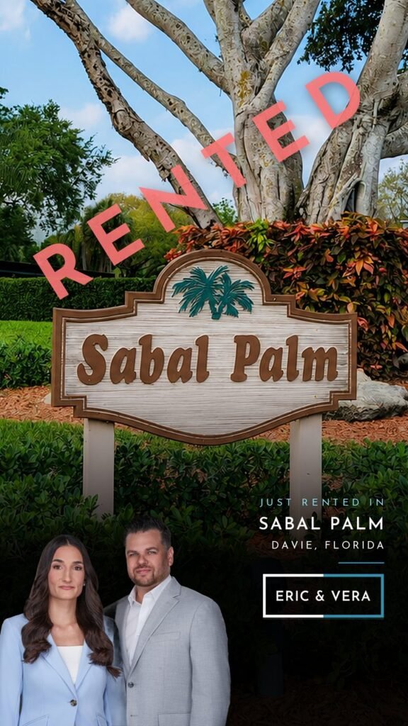 Just rented in Sabal Palm, Davie, Florida by Eric and Vera